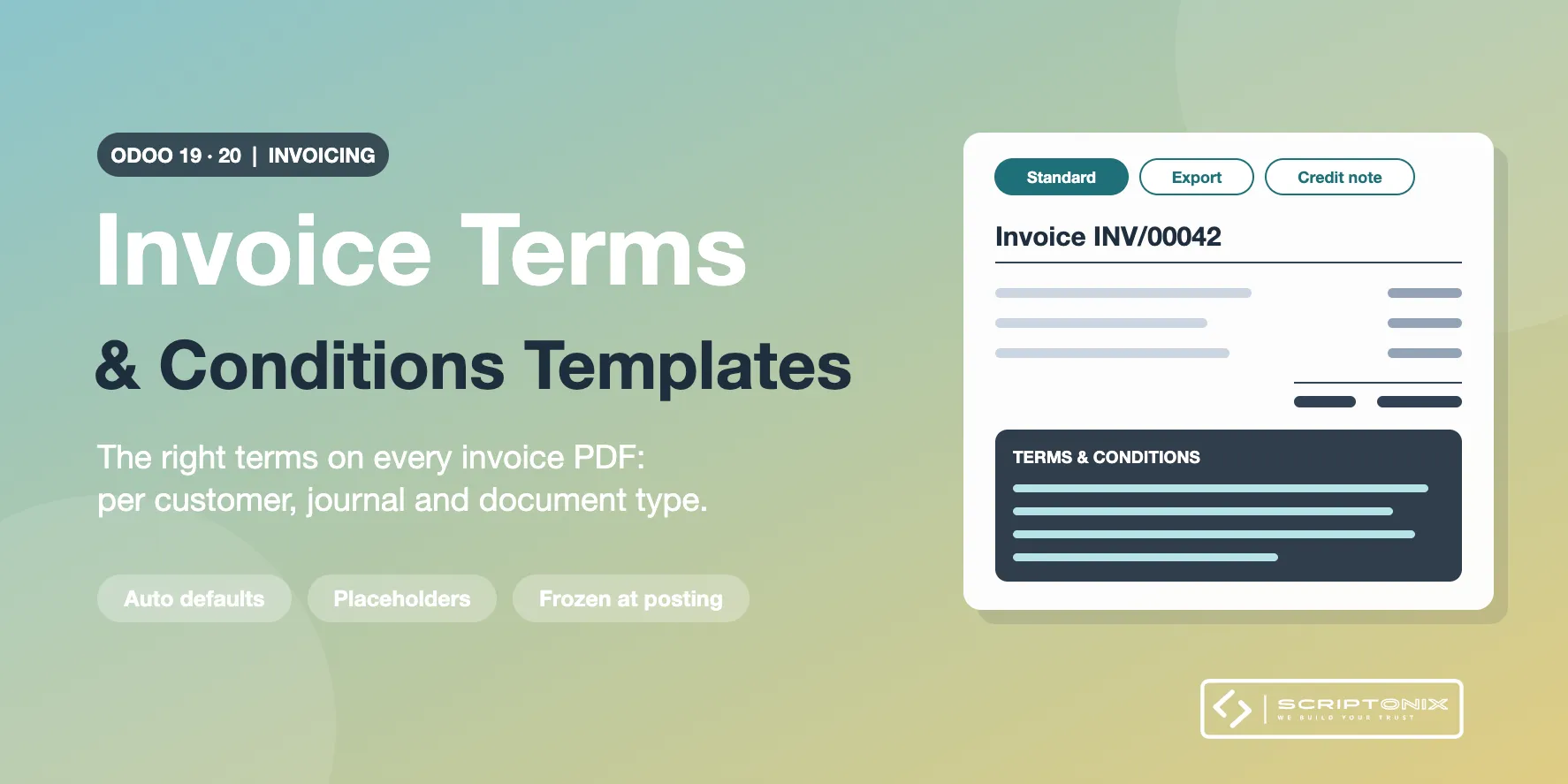 Invoice Terms & Conditions Templates for Odoo 19.0