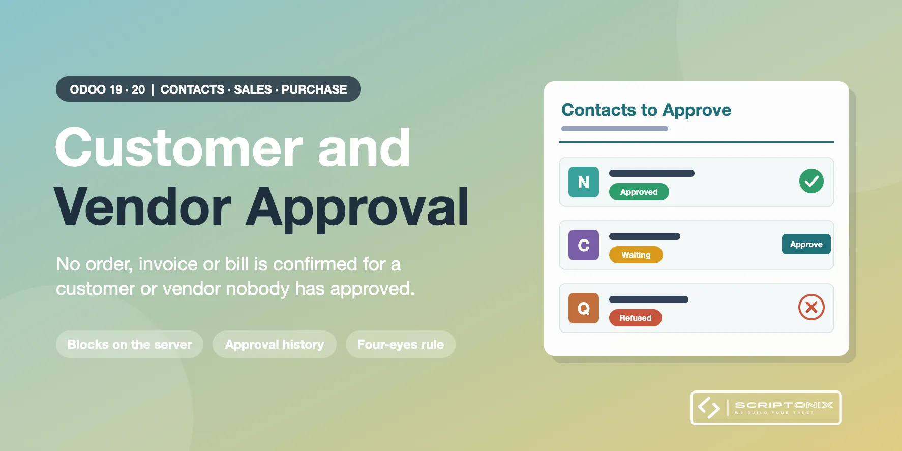 Customer and Vendor Approval for Odoo 19.0